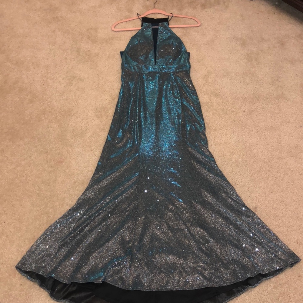 Dark Blue Iridescent Formal Dress